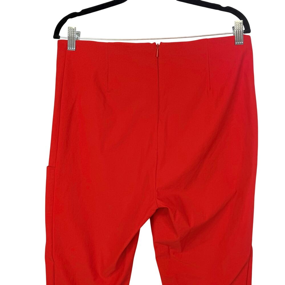 Athleta Red Mid Rise Back Zip Compression Pants Women's 14 Pockets Stretch - Picture 5 of 7